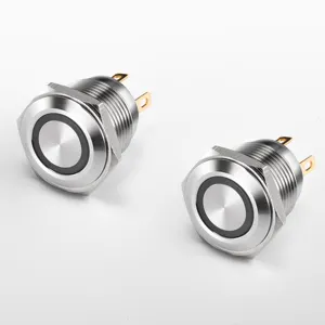 Çin anahtarı 8Mm/10Mm/12Mm/16Mm/19Mm/22Mm/25Mm/28Mm/30Mm kapalı düğme Metal buton konnektörü ile Led düğme ışık