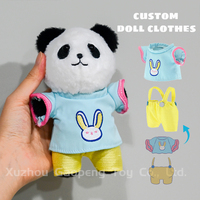 Vente en gros de vêtements de poupées en peluche de 17cm personnalisés 6.7 pouces accessoires de tenue de vêtements mignons pour boîte aveugle porte-clés peluches