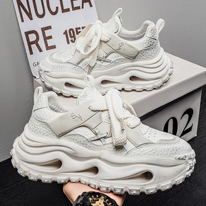 Nouvelle collection Printemps 2026 : Chaussures de sport tendance décontractées à semelle épaisse, style 'Old Daddy', basses, type 'Bread Shoes' et 'Forrest Gump' pour homme - Product Image 2