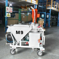 Pulvérisateur automatique de station de plâtrage de ciment et de sable M9 d'usine à prix réduit pour la projection de plâtre à nivellement automatique