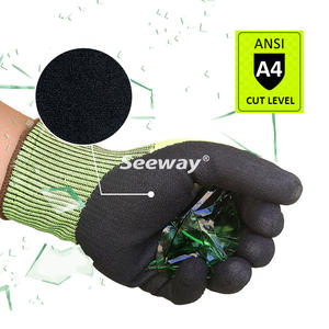 Gants de travail résistants aux coupures certifiés CE Seeway ANSI/<span class=keywords><strong>ISEA</strong></span> niveau 4, revêtement en nitrile sur la paume, résistants aux perforations et à l'abrasion, HPPE/fibre - Product Image 2