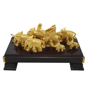 Figura Decorativa de Elefante Dorado en 3D, Estatua de Metal Fundido de 19 cm, Recuerdo para Decoración del Hogar - Product Image 2