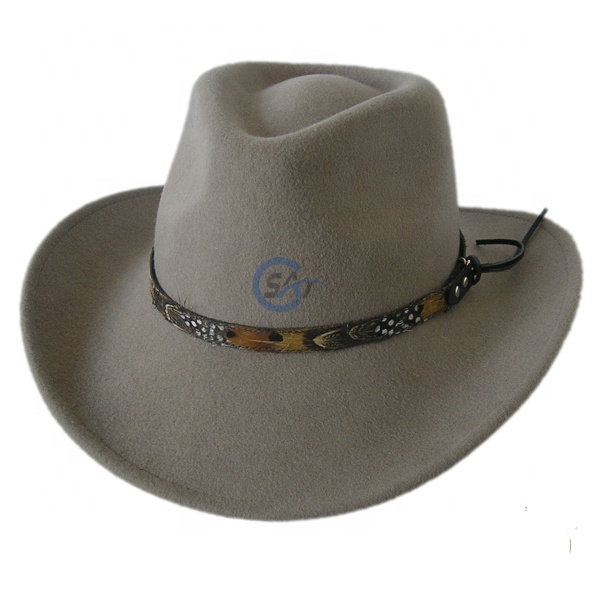 Оптовая продажа, ковбойская шляпа ручной работы из 100% австралийской шерсти, войлока, кожи