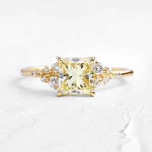 Custom Snowdrift <strong>Ring</strong> Open Prongs Princess Cut 925 Sterling Silver Women Engagement Bling <strong>Rings</strong> - Product Image 1