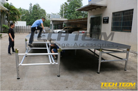 Scène portable en aluminium 8x4ft 4x4ft, plateforme en contreplaqué pour mariages et concerts, structure de scène