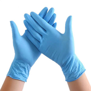 Hot sale CE FDA backing Flexible wear-resistant Durable acid disposable Nitrile gloves blue - Product Image 1