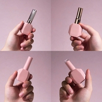 Bouteille en verre de vernis à ongles gel rose de 12 ml, flacon de recharge pour vernis à ongles, personnalisable, impression sérigraphique, marquage à chaud disponible