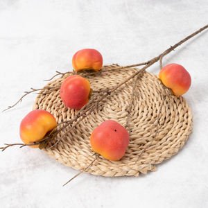 Rustic-style 5-head Persimmon Fruit Artificial Bubble Flowers Fake Greenery China TV Cabinet Holiday <b>Decor</b> Fruit <b>Branch</b> - Product Image 3