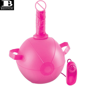 Palla Vibrante Gonfiabile Ecologica in PVC con Dildo da 6 Pollici e Maniglie per Adulti, Palla Vibrante King Cock - Product Image 2