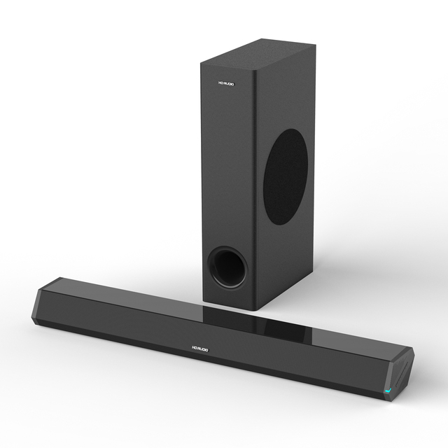 SE07PD 100W 2.1 Volume Soundbar with Wired Subwoofer Bass Treble Adjustable Audio for PC TV Home-TV Sound Bars