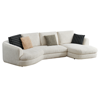 Sofá Cama Extensible Tapizado en Terciopelo Crema Claro, Moderno y Lujoso, para Apartamentos Pequeños, Salas de Estar y Villas