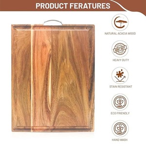 Grande <span class=keywords><strong>planche</strong></span> <span class=keywords><strong>à</strong></span> <span class=keywords><strong>découper</strong></span> <span class=keywords><strong>Pro</strong></span> en bois d'acacia avec poignée en métal réversible pour <span class=keywords><strong>planche</strong></span> <span class=keywords><strong>à</strong></span> <span class=keywords><strong>découper</strong></span> de cuisine - Product Image 3