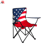 Chaise d'extérieur pliante de haute qualité Country Flag Design Grands accoudoirs et petit dossier monobloc pour la détente