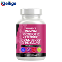 Capsules Probiotiques Vaginales OEM pour Femmes, Prébiotiques 20 milliards d'UFC, Canneberge, D-Mannose – Soutien de l'équilibre du pH, Santé Urinaire et Féminine