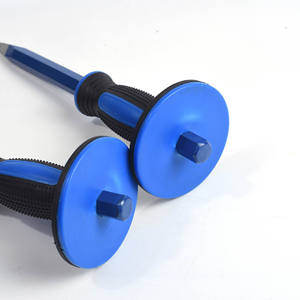 Ciseaux plats en acier à pointe plate à deux tons haut de gamme avec manche en caoutchouc, ciseaux plats en ciment pour maçon, outils de quincaillerie et ciseaux à pierre - Product Image 1