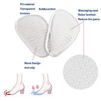 2pcs Semelles antidérapantes en silicone pour talons hauts Coussin de l'avant-pied avec soulagement de la douleur Boule métatarsienne et semelles de soutien des pieds Coussinets de chaussures
