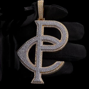 Hip Hop Iced Out Alphabet Pendant Unisex Women's Full Moissanite Rose <b>Silver</b> Plated Custom Letter Pendant Hip Hop Party - Product Image 5
