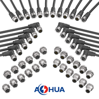 Système de gradation d'éclairage Led 5Pin faisceau de câbles Led M12 fil à panneau type IP65 connecteur métallique connecteur de câble mâle femelle
