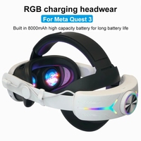 Pour Meta Quest 3 USB Rechargeable RGB Effet d'éclairage Casque pliable réglable