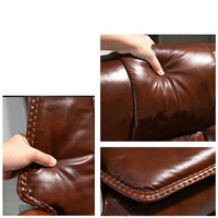 Fauteuil de Bureau Ergonomique de Direction en Cuir à Dossier Haut, Pivotant et Inclinable avec Massage et Roulettes