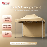 Tente Pop-Up Robuste à Trois Couches avec Logo Personnalisé, Mur Latéral Unique, Imperméable pour Événements Extérieurs, Expositions, Sports 10x15 pieds
