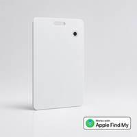 Localizador Apple Find My Card, Ultra Delgado, Bluetooth de Bajo Consumo, con Botón Integrado para Cartera, Bolso, Equipaje, Llaves, Blanco