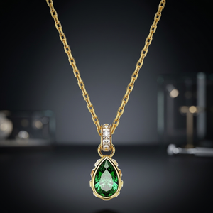 Joyería de Tendencia 2026, Venta al por Mayor, Anillo de Compromiso Personalizado, Chapado en Oro, Plata de Ley 925, Cadena de Eslabones, Colgante con Corte de Pera, para Bodas y Fiestas - Product Image 3