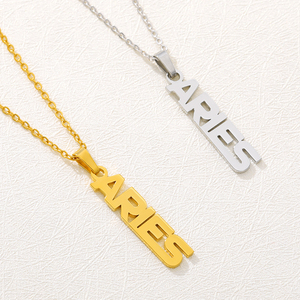 Custom Name Personalized Stainless Steel 18K Gold Plated <strong>Vertical</strong> Necklace Trendy Link <strong>Chain</strong> for Anniversary Occasions - Product Image 4