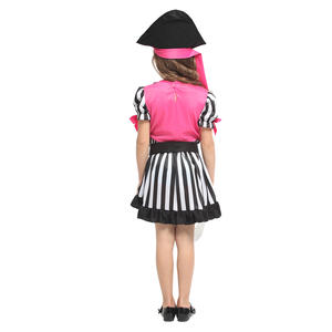 زي القراصنة باللون الأبيض والأسود للأطفال ، زي كرنفال للحفلات ، أزياء القراصنة على شكل جمجمة وردي مطيع للأطفال والفتيات - Product Image 5