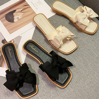 Chaussons tendance avec nœud papillon, chaussures légères d'été, sandales plates pour femmes et dames