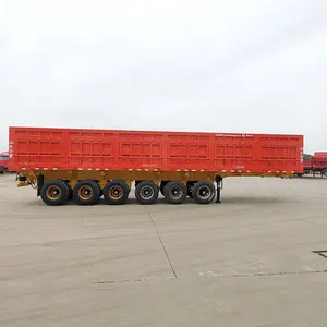 Preço de fábrica semi-reboque de caminhão basculante lateral de 60 toneladas com 11 metros e 3 eixos para venda