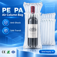 Sac à colonne d'air flexible imperméable personnalisé en PA/PE, emballage protecteur gonflable pour bouteilles, logistique e-commerce