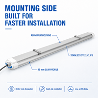 Luminaire linéaire industriel LED haute efficacité 150LM/W, étanche IP65, résistant aux chocs IK08, en aluminium