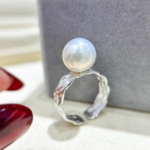 Base para Anillo de Plata S925, Accesorios para Perlas DIY, Cuentas Redondas Simples de 9-13 mm, 10446 - Joyería de Plata Elegante para un Look Personalizado - Product Image 3