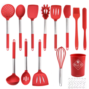 Utensilios de Cocina de Silicona, Juego de Utensilios de Goma con Soporte para Espátula, Cuchara y Espátula - Product Image 2