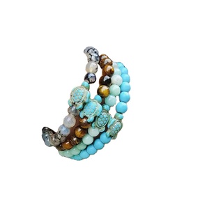 Classique 8mm Oeil de Tigre Turquoise Lave Perlé Pierre Naturelle Tortue pour Bracelet Élastique Mer Plage Tortue Charme pour Femmes Hommes - Product Image 4