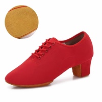 Chaussures de danse latine à lacets noires de 3,5 cm, chaussures de danse de salon, rythme moderne, enseignement, pratique, performance professionnelle