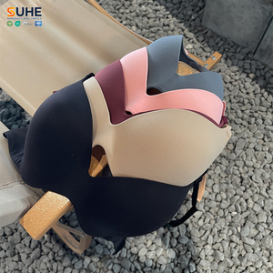 Sujetador inalámbrico SUHE para mujer, sin costuras, con relleno, copas moldeadas, tirantes ajustables, cómodo para el día a día, suave, tipo camiseta, sin aros. - Product Image 4