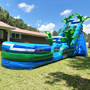 Commercial backyard party jumpers bounce house inflatable wild rapids water <b>slide</b> with <b>pool</b> for kids - Product Image 4