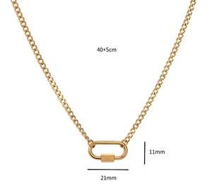 Spot bricolage chaîne vivante de base croix soleil et lune pendentif collier four cuivre plaqué or 18 carats préservation de la couleur - Product Image 5