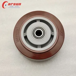 CARSUN 5 INCH RED Polyurethane Wheel 125mm Heavy Duty Polyurethane Wheel With Bearing