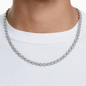 2025 Classic Sterling <b>Silver</b> Engagement Party Diamond Crystal <b>Earrings</b> Bracelet <b>Necklace</b> <b>Set</b> Women Gorgeous Gemstones Una - Product Image 5