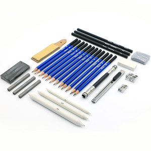 Bview Art Online vend un ensemble d'outils de dessin de 32 pièces pour les fournisseurs d'art, comprenant des crayons à graphite, des crayons pastel, des crayons à dessin, etc. - Product Image 3