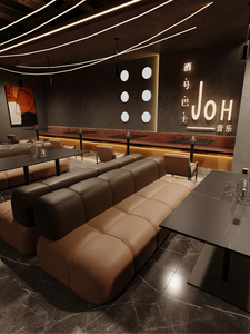 Sofá de barra de cuero PU personalizado de lujo ligero para discotecas salones <span class=keywords><strong>VIP</strong></span> cafeterías restaurantes - Product Image 5