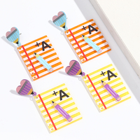 Anting kepribadian akrilik buku catatan anting-anting buku pensil huruf lucu untuk siswa