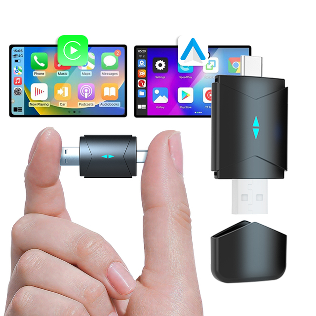 2025 2-in-1 Wireless CarPlay & Android Auto Adapter with 1 Year Warranty-Plug & Play for Mazda Haval for for Audi VW