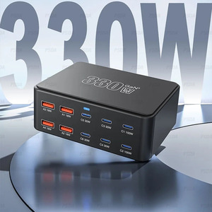 Cargador <span class=keywords><strong>GaN</strong></span> USB C de 330W, 100W PD3.0 PPS QC3.0, Estación de Carga Rápida Multipuerto para Laptop, iPhone 15 16, Samsung, Macbook Pro, Tablet - Product Image 3