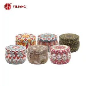 Factory Wholesale Custom Metal Tin Box Metal Candle Jars Round Metal Candy Container Tins For Candles