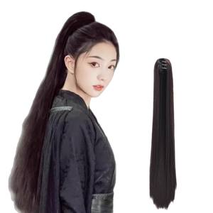 Peluca Hanfu con Cola de Caballo Larga y Lisa con Clip, Peinado Caballero Antiguo, Unisex, Fácil de Aplicar - Product Image 1