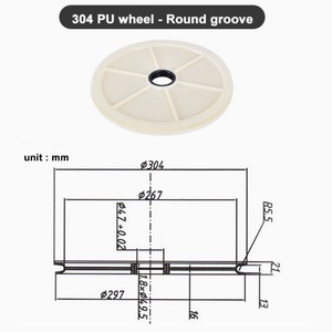 Polea de PU Redonda D304 para Correa, Combinación de Piezas Estándar para Trefilado, Diámetro Interior 47mm, Ancho 21mm - Product Image 5